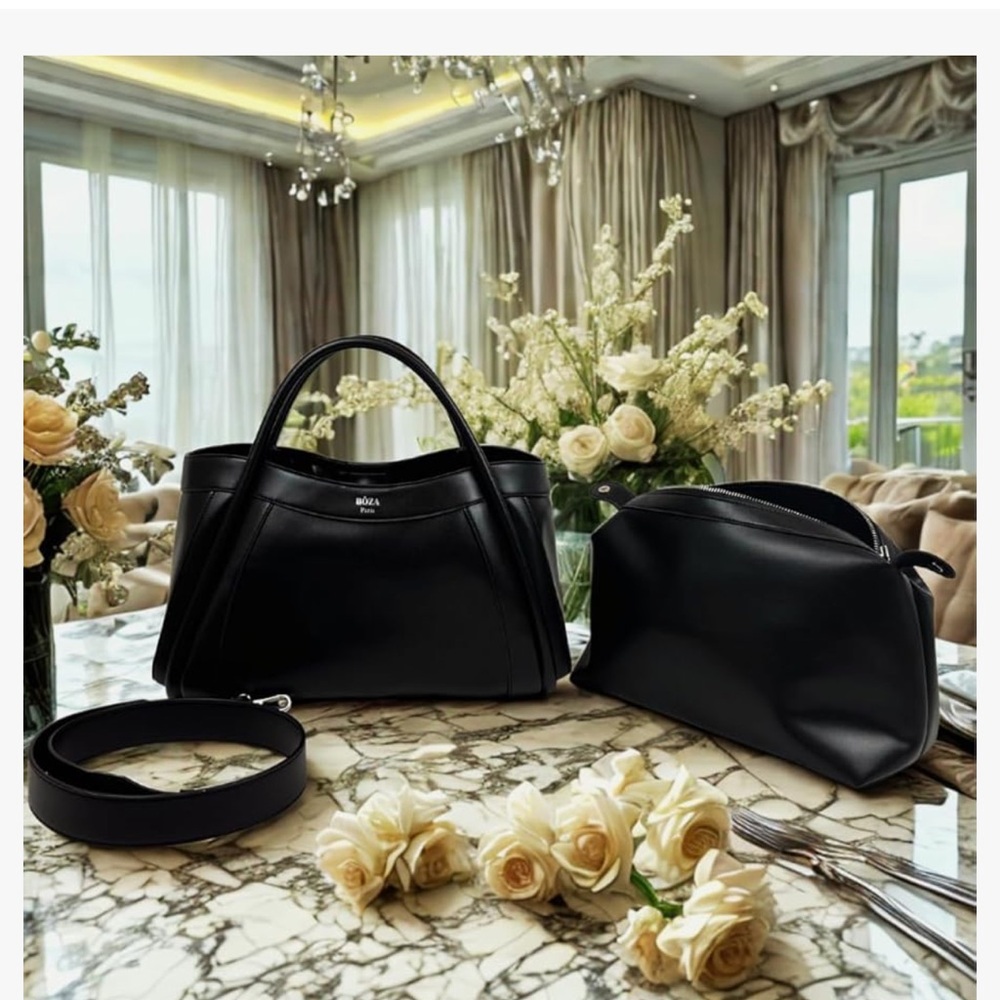 Boza Paris Black Women's Handbag vegan leather - Picture 3 of 6